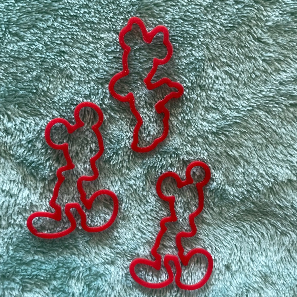ASAP Mickey Mouse vintage rubber bracelets set of 3 in red. OS